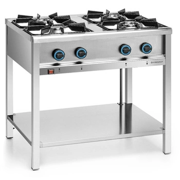 Gastronomická plynová kuchyňa 4-horáková s dolnou policou, 23 kW | FORGAST FG09453