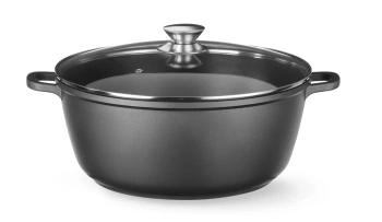 Hrniec s nepriľnavým povrchom, 7,5 l, čierny, 38,7x31x(V)13 cm | HENDI 611036