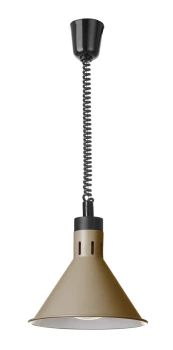 Závesná lampa na ohrievanie jedál, kužeľová, béžová, 230V/250W, ⌀27,5x(V)25 cm | HENDI 273777