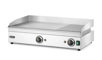 Elektrická grilovacia platňa Kitchen Line, 1/3 hladká 2/3 vrúbkovaná, 68,8×41 cm, 3,5 kW | HENDI 154960