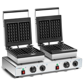Elektrický dvojitý obdĺžnikový vaflovač 4x6, 3,5 kW, 230 V | FORGAST FG09725