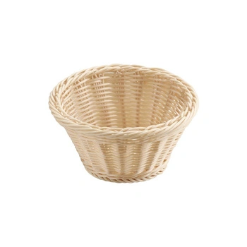 Košík z polypropylénu ECONOMIC, okrúhly, svetlobéžový, 19x9.5 cm | APS 40132