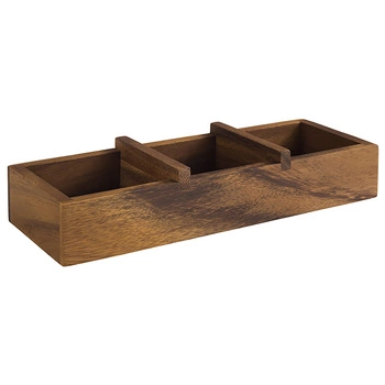Drevená prepravka Table, akácia, 3 priehradky 23,5x8,5x4,5 cm | APS 11727