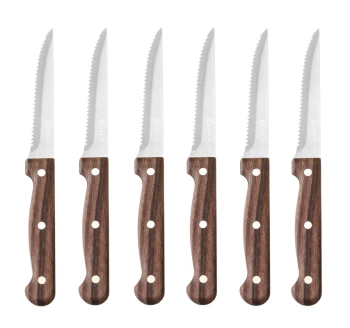 Nôž na steaky Profi Line, 6 ks, 21 cm, hnedý | HENDI 783085