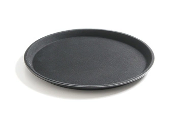 Protišmykový servírovací podnos čierny s priemerom 50 cm HENDI 508787