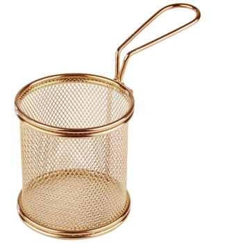 Oceľový košíček na finger food Snackholder, zlatá farba, priemer 9 cm | APS 40603