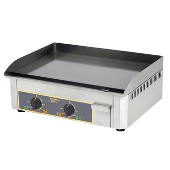 Elektrická liatinová grilovacia platňa, hladká, 60x40 cm, 6 kW | ROLLER GRILL PSF 600 E