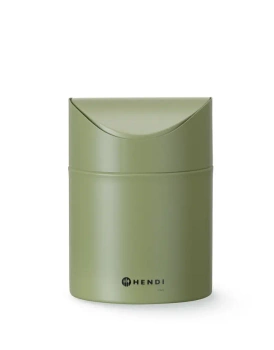 Stolový odpadkový kôš s výklopným vekom, 1,2 l, zelený priemer 12 x V 16,5 cm | HENDI 440780