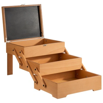 Bufetová krabica SEWING BASKET, drevo, hnedá farba, 70.5x37x53.5 cm | APS 11711