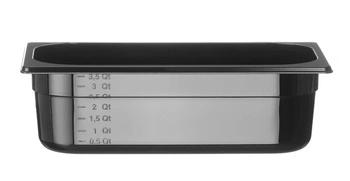GN 1/3 odpadkový kôš, 10 cm hlboký, z čierneho polykarbonátu | HENDI 862520