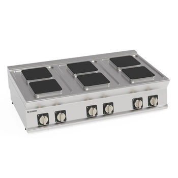 Nastaviteľný elektrický varič 6 štvorcových polí 22x22 cm | TECNOINOX 716007