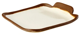 Tanier CROCKER, z melamínu, bielo - hnedý, 14x13x2.5 cm | APS 84567