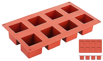 Forma na sušienky kocka, silikónová, 8 otvorov, 5x5x5 cm | CONTACTO 6644/050