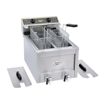Elektrická fritéza 2-komorová s kohútikom, 2x8 l, 400 V, 9 kW | ROLLER GRILL RFE 8 D TRI