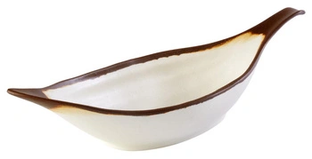 Miska CROCKER, melamín, bielo-hnedá, 42x14x9,5 cm, 650 ml | APS 84581