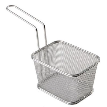 Oceľový košík na finger food Snackholder 10x8,5x6,5 cm | APS 40620