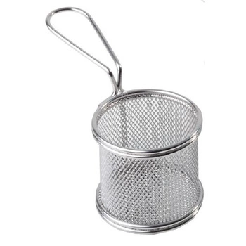 Oceľový košík na finger food Snackholder, priemer 9 cm | APS 40601