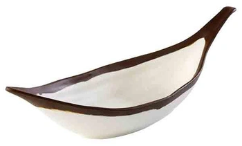 Miska CROCKER, melamín, bielo - hnedá, 30.5x10x7.5 cm, 170 ml | APS 84579