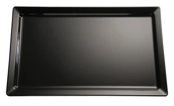 Podnos na prezentáciu jedál FRIENDLY z PET, GN 1/2, čierny, 32.5x26.5x3 cm | APS 79007
