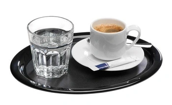 Podnos KAFFEEHAUS, z melamínu, čierny, 26x20x1.5 cm | APS 84251