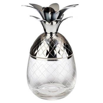 Hrnček PINEAPPLE, nehrdzavejúca oceľ a sklo, 8.5x17.5 cm, 350 ml | APS 93375