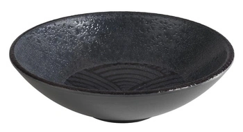 Miska DARK WAVE, melamín, čierna, 17.5x5 cm, 500 ml | APS 84910