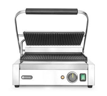 Kontaktný gril Panini, vrúbkované platne, 34x23 cm, 2.2 kW | HENDI 263655