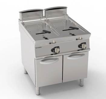 Dvojkomorová plynová fritéza 2 x 21 l , 38,8 kW s uzavretou základňou | TECNOINOX 313190