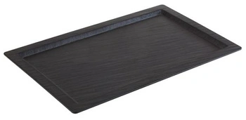 Podnos s okrajom GN 1/1 SLATE, melamín, čierny, 53x32.5x1.5 cm | APS 83981