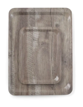 Podnos na servírovanie s melamínovým laminátom, protišmykový, tmavé drevo | AMERBOX 508954