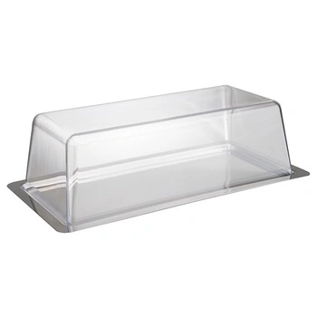 Podnos s vekom 33x17x10 cm, nehrdzavejúca oceľ, s vekom | APS 64