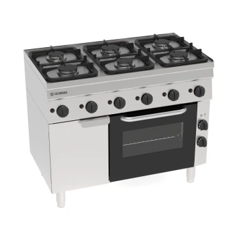 Plynový sporák 6-horákový s elektrickou rúrou PF105G/6 Tecno60, 19.8 + 2.5 kW | TECNOINOX 113008