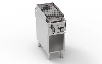 Plynový lávový gril na otvorenej skrinke 10 kW, plocha dosky 62 × 36 cm | TECNOINOX 313207