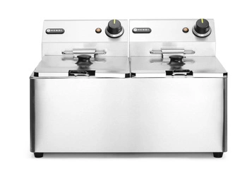 Elektrická fritéza Kitchen Line 2-komorová, 2x8 l, studená zóna, 2x3,5 kW | HENDI 205839