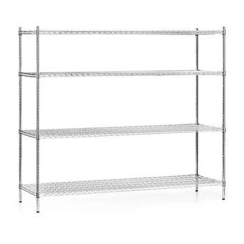 Skladací skladový regál z chrómovanej ocele, 4 police, 182x61x180 cm | FORGAST FG15140