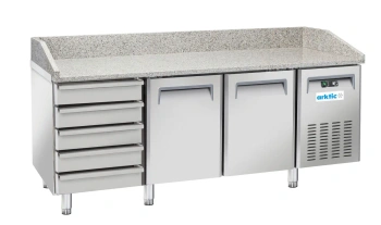 Chladiaci stôl na pizzu 2-dverový s 5 zásuvkami, 430 l, 230 V, 0.21 kW | ARKTIC 236802