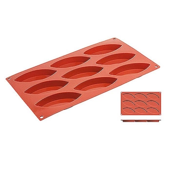 Silikónová forma na pečenie loďka, 9 otvorov s rozmermi 10x4,4 cm, | CONTACTO 6649/100