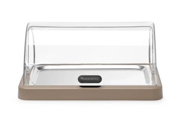 Jednoduchá chladiaca vitrína roll-top Duo UNIQ navrhnutá Robertom Bronwasserom, béžová, 46x35x22 cm | HENDI 871942